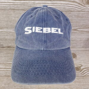 SIEBEL LOGO SUNWASHED BLUE STRAPBACK BASEBALL HAT CAP